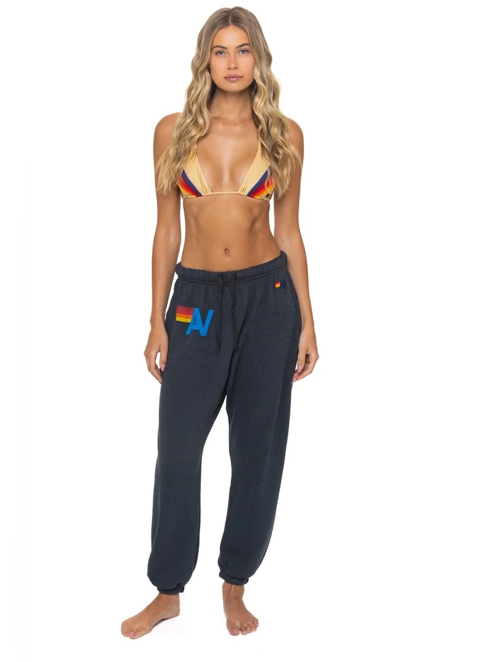 Aviator Nation Logo Sweatpants in Charcoal